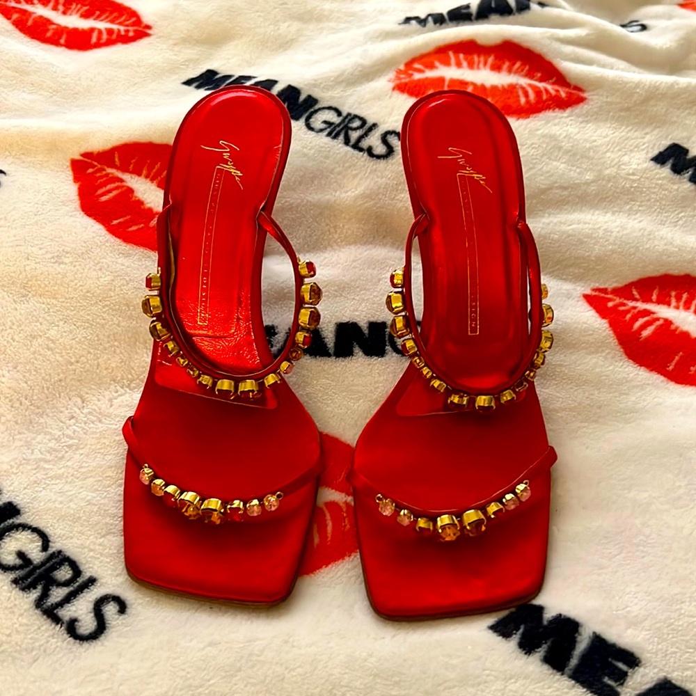 Guiseppe Zanotti Red Heeled Sandals